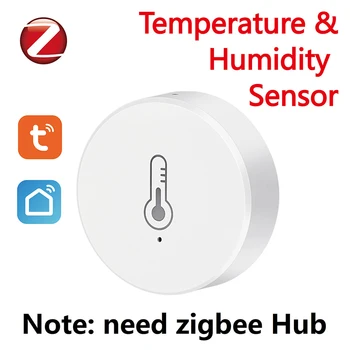 Zigbee išmanusis temperatūros ir drėgmės jutiklis Patalpų termometro monitorius namų darbui su saugumu Alexa Google Home Assistant