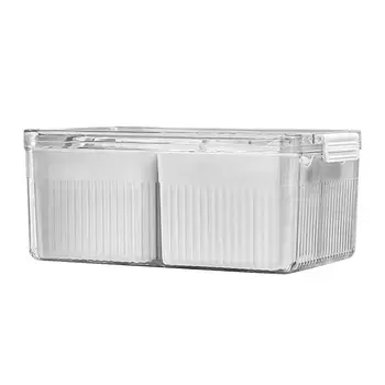 Šaldytuvo maisto laikymo dėžutė Daugkartinio naudojimo šviežių produktų organizatorius su dangčiu plastikinis šaldytuvas ir sandėliukas padalintas indas