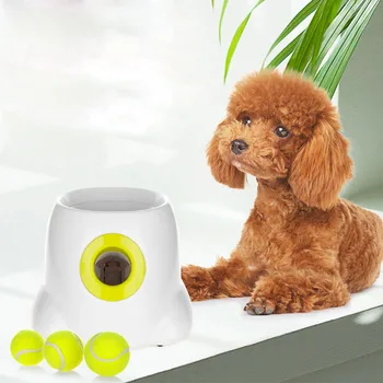 Šunų žaislai Teniso paleidimo įrenginys Automatinė mėtymo mašina Naminių gyvūnėlių kamuoliukų mėtymo įrenginys Smagus interaktyvus žaislų metimas su 3 kamuoliukais